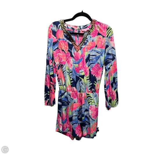 Romper Designer By Lilly Pulitzer In Blue & Pink, Size: Xs