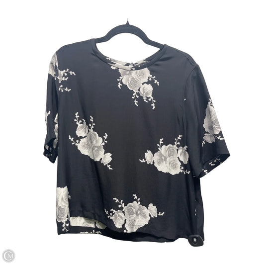 Top Short Sleeve By Equipment In Black & White, Size: L
