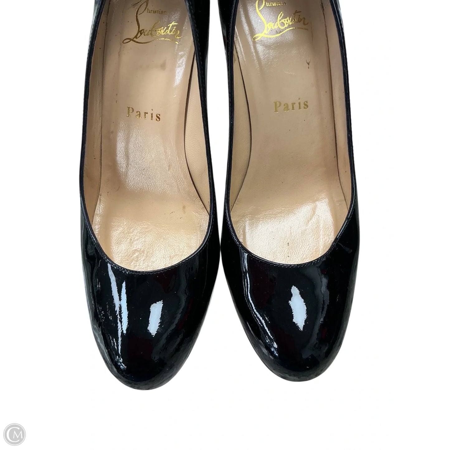 Shoes Luxury Designer By Christian Louboutin In Black, Size: 7.5