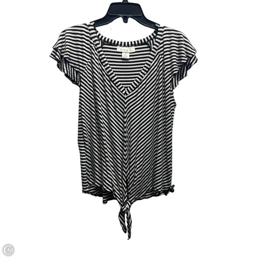 Top Short Sleeve By Skyes The Limit In Black & White, Size: L