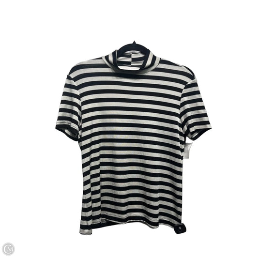 Top Short Sleeve By marcy allan  In Black & White, Size: Xl