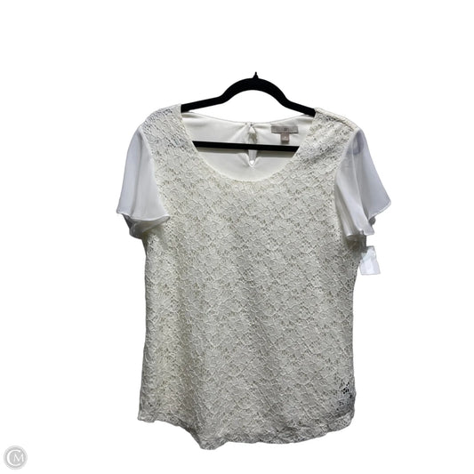 Top Short Sleeve By Roz And Ali In Cream, Size: M