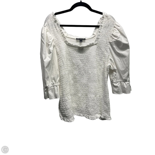 Top Short Sleeve By Inc In White, Size: 2x