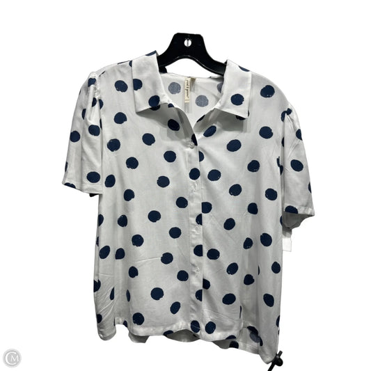Top Short Sleeve By Grand And Greene In Blue & White, Size: S