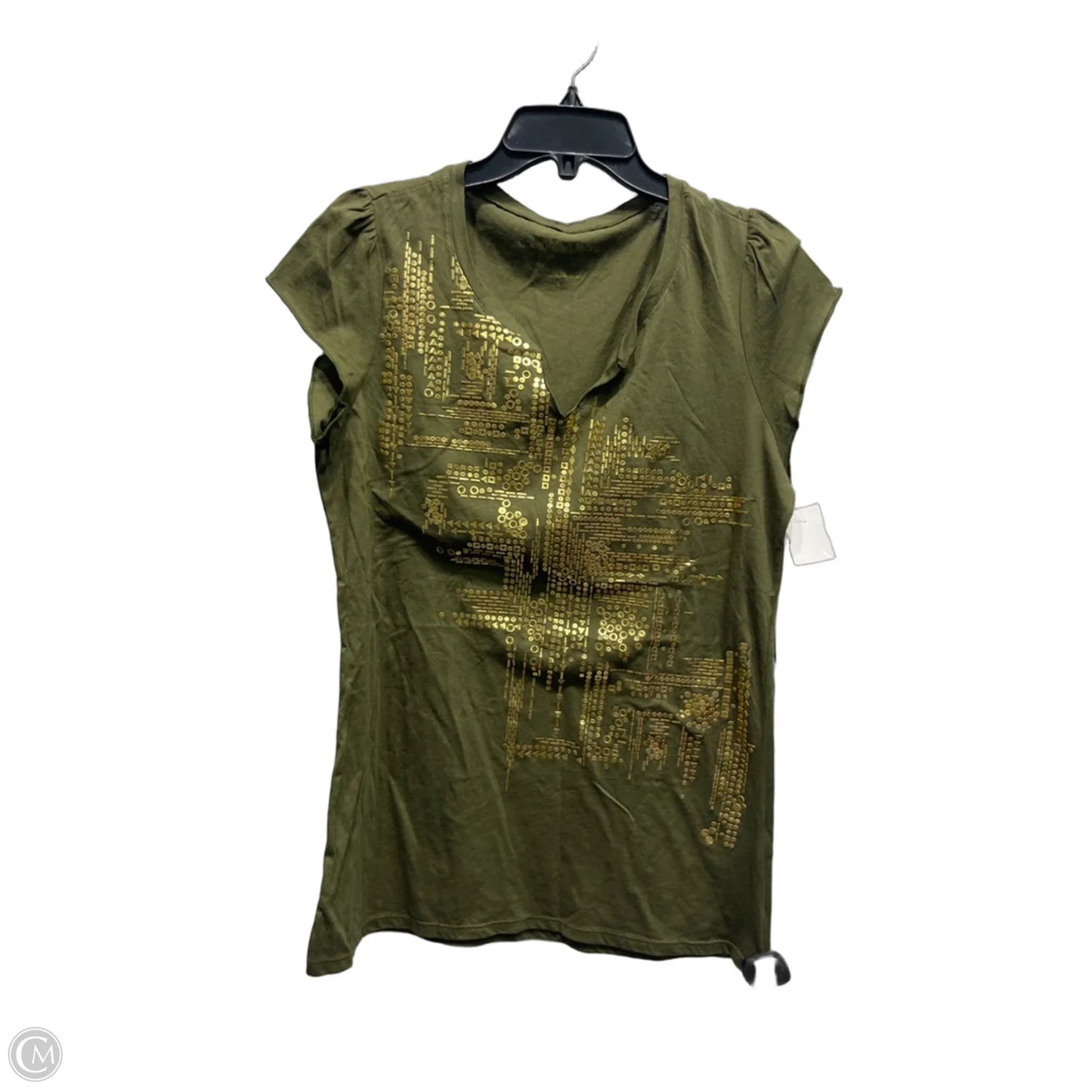 Top Short Sleeve Basic By Calvin Klein In Green, Size: L