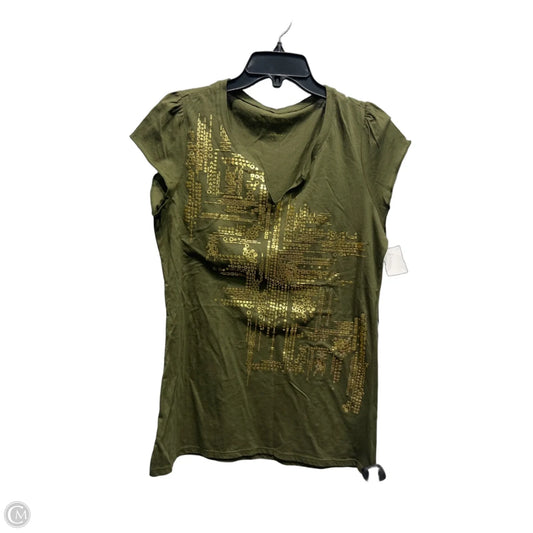 Top Short Sleeve Basic By Calvin Klein In Green, Size: L