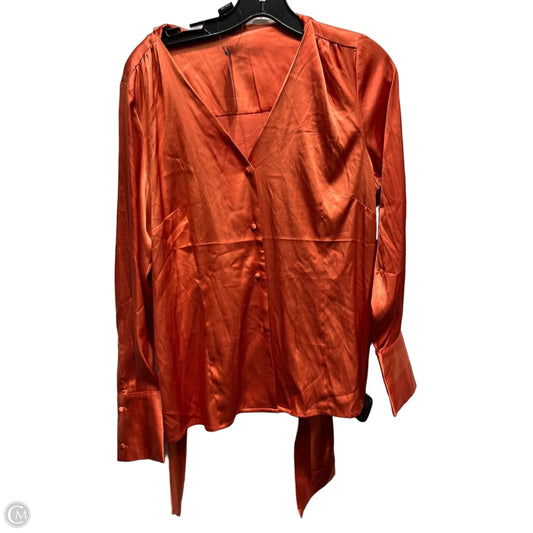 Top Long Sleeve By Bcbgmaxazria In Orange, Size: L