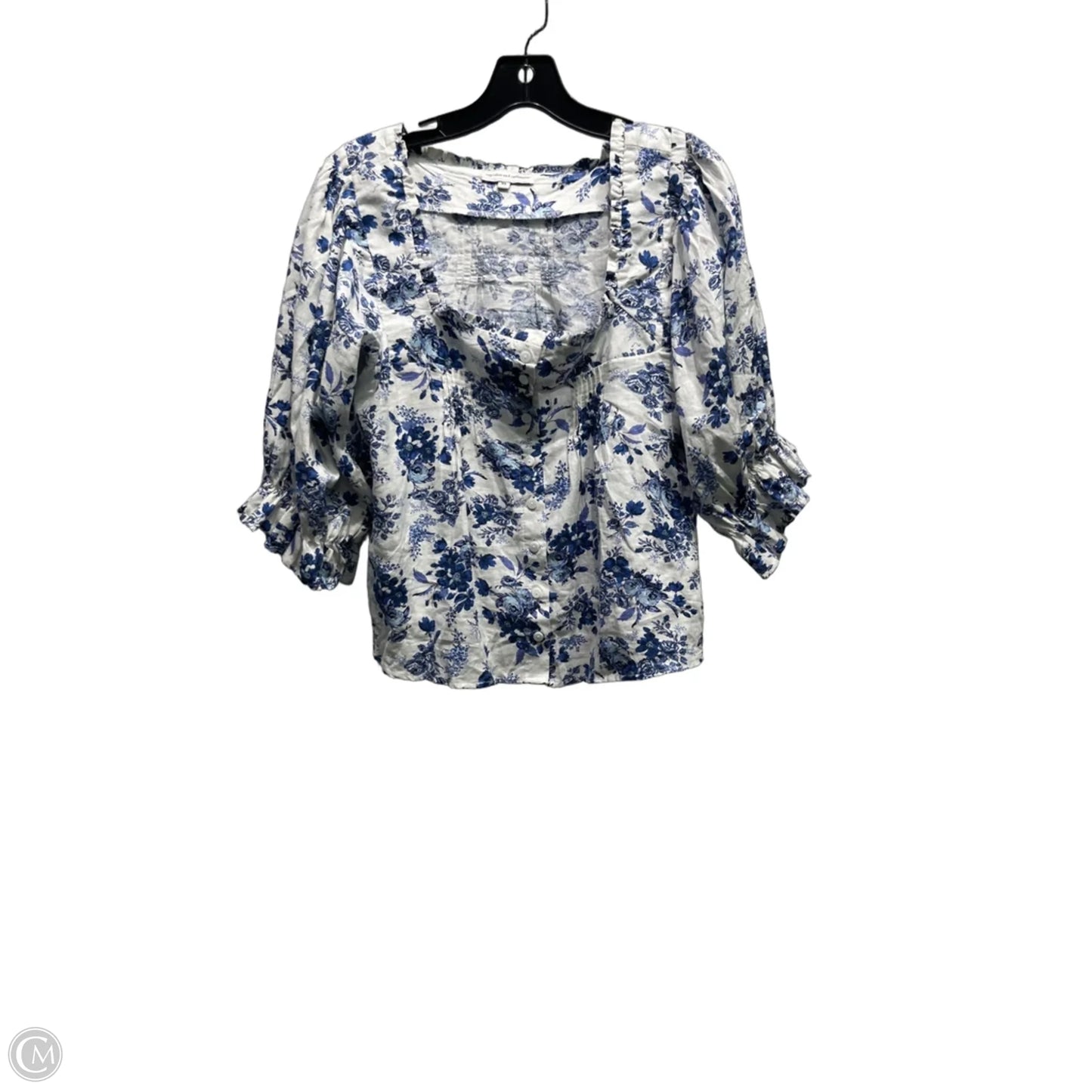 Top Long Sleeve By Cupcakes And Cashmere In Blue & White, Size: Xs