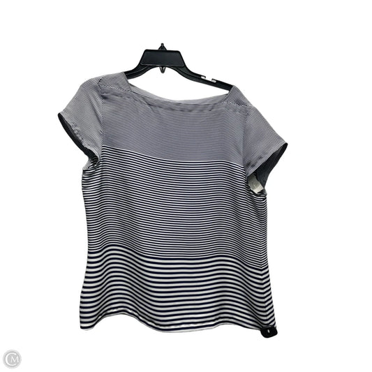 Top Short Sleeve By Loft In Blue & White, Size: L