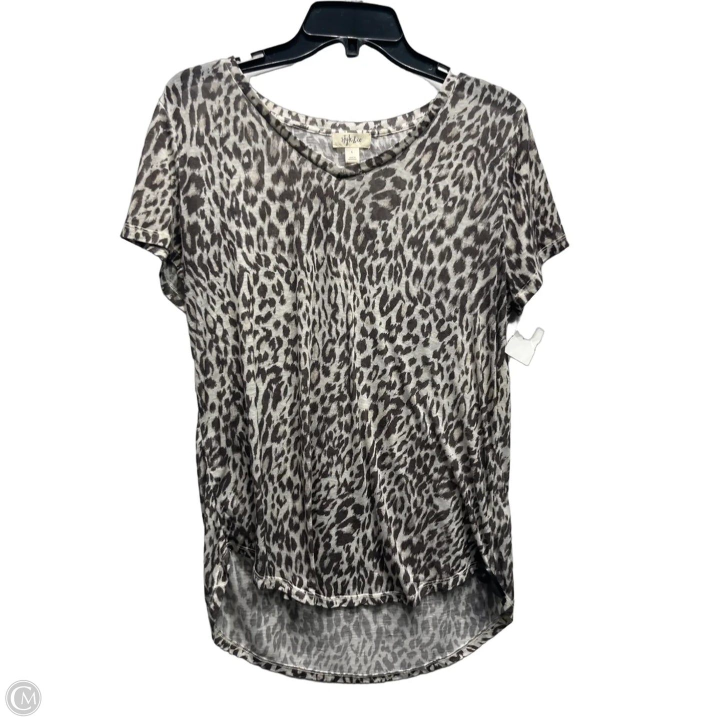 Top Short Sleeve By Style And Company In Brown, Size: L