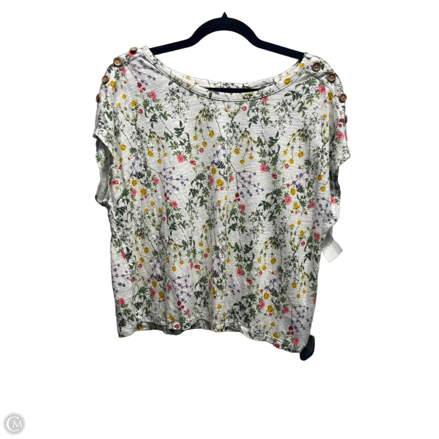 Top Short Sleeve By Cynthia Rowley In Green & Yellow, Size: Xl