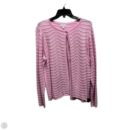 Sweater Cardigan By Joan Rivers In Pink, Size: 1x