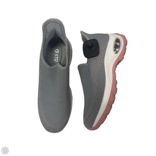 Shoes Flats By STQ In Grey & Pink, Size: 8