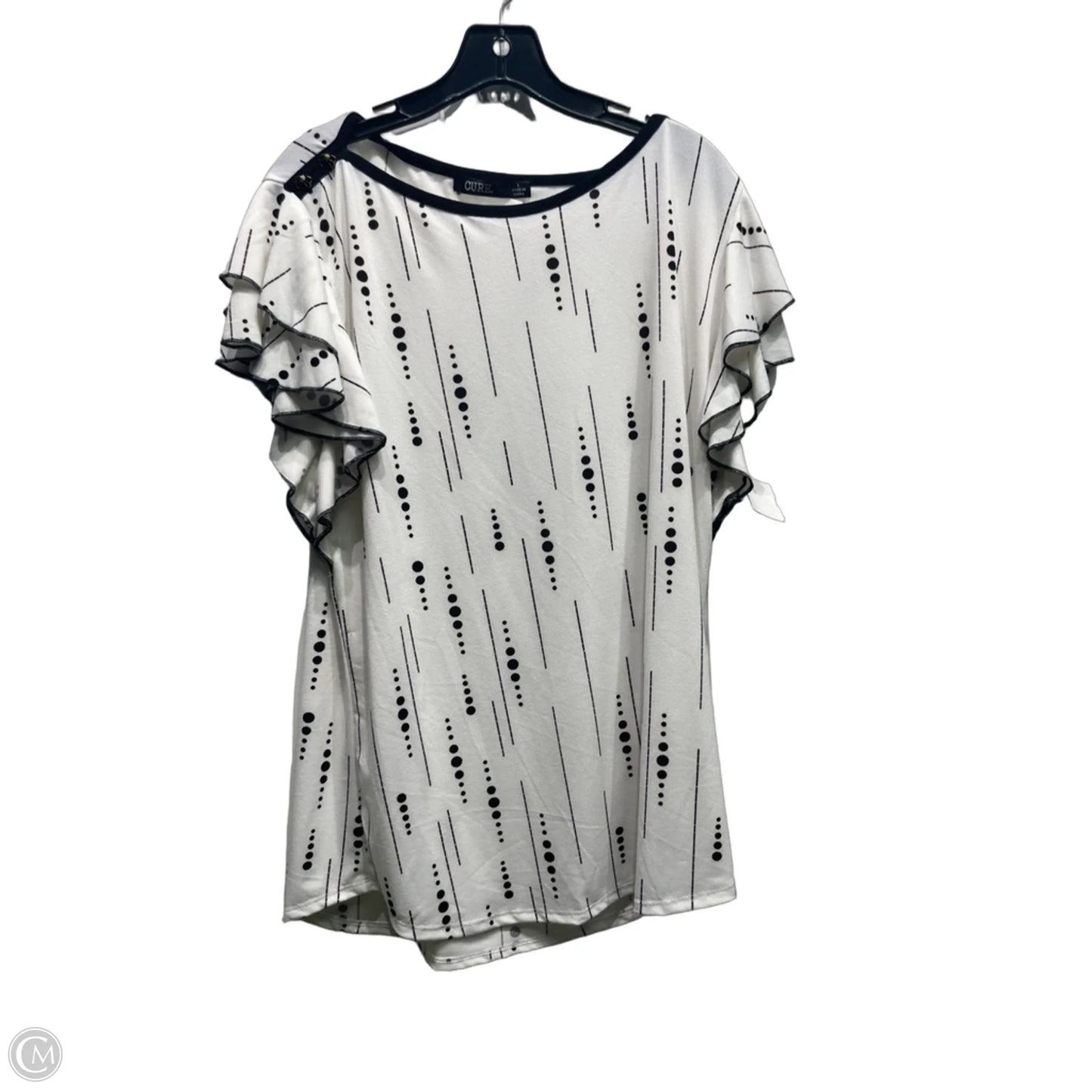Top Short Sleeve By Cure In Black & White, Size: L