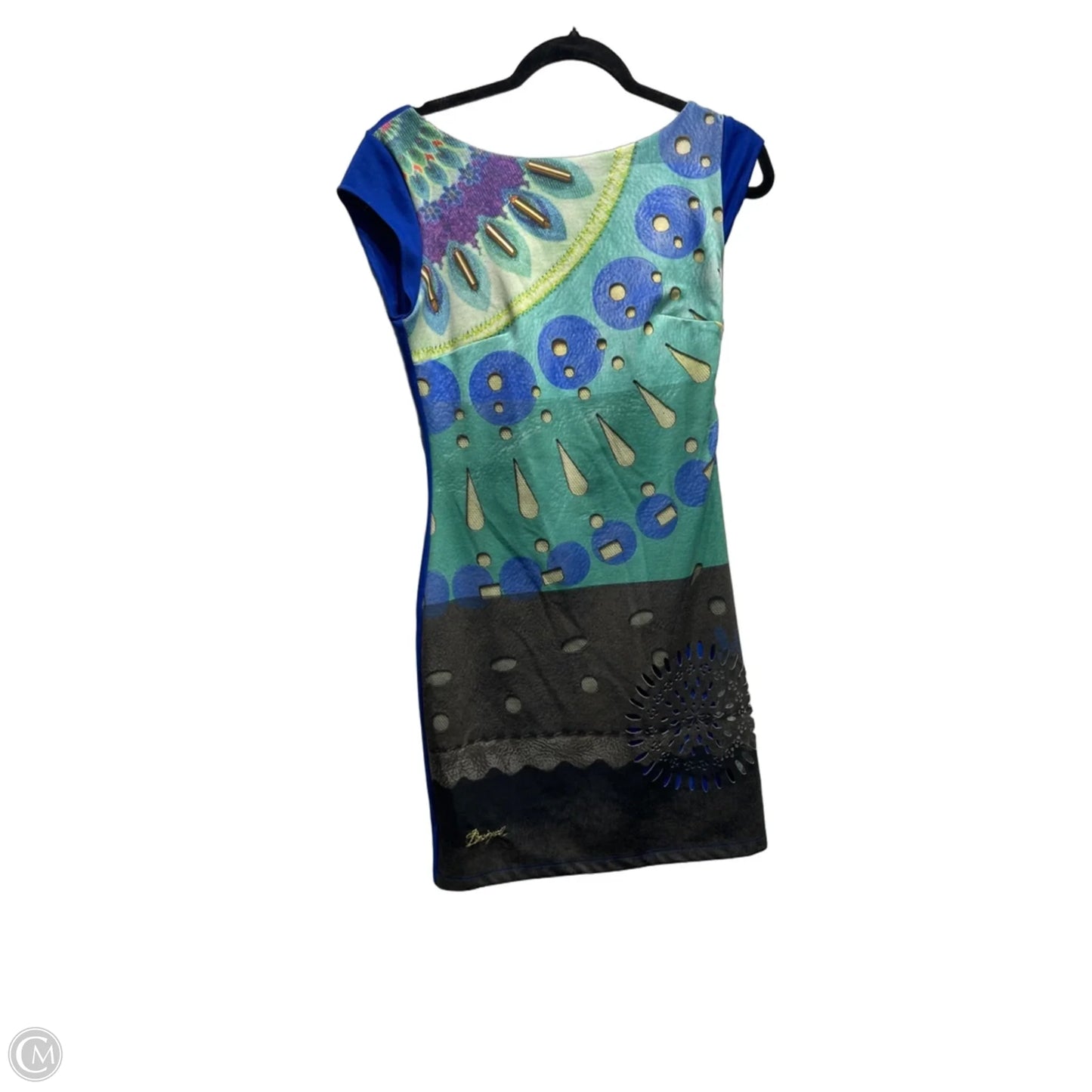 Dress Casual Short By Desigual In Blue & Green, Size: S