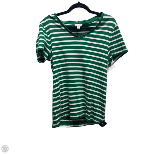 Top Short Sleeve By Tommy Hilfiger In Green & White, Size: Xl
