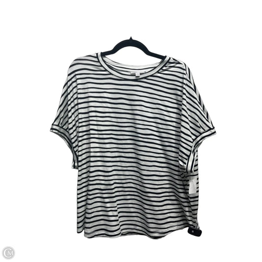 Top Short Sleeve By Chicos In Black & White, Size: Xl