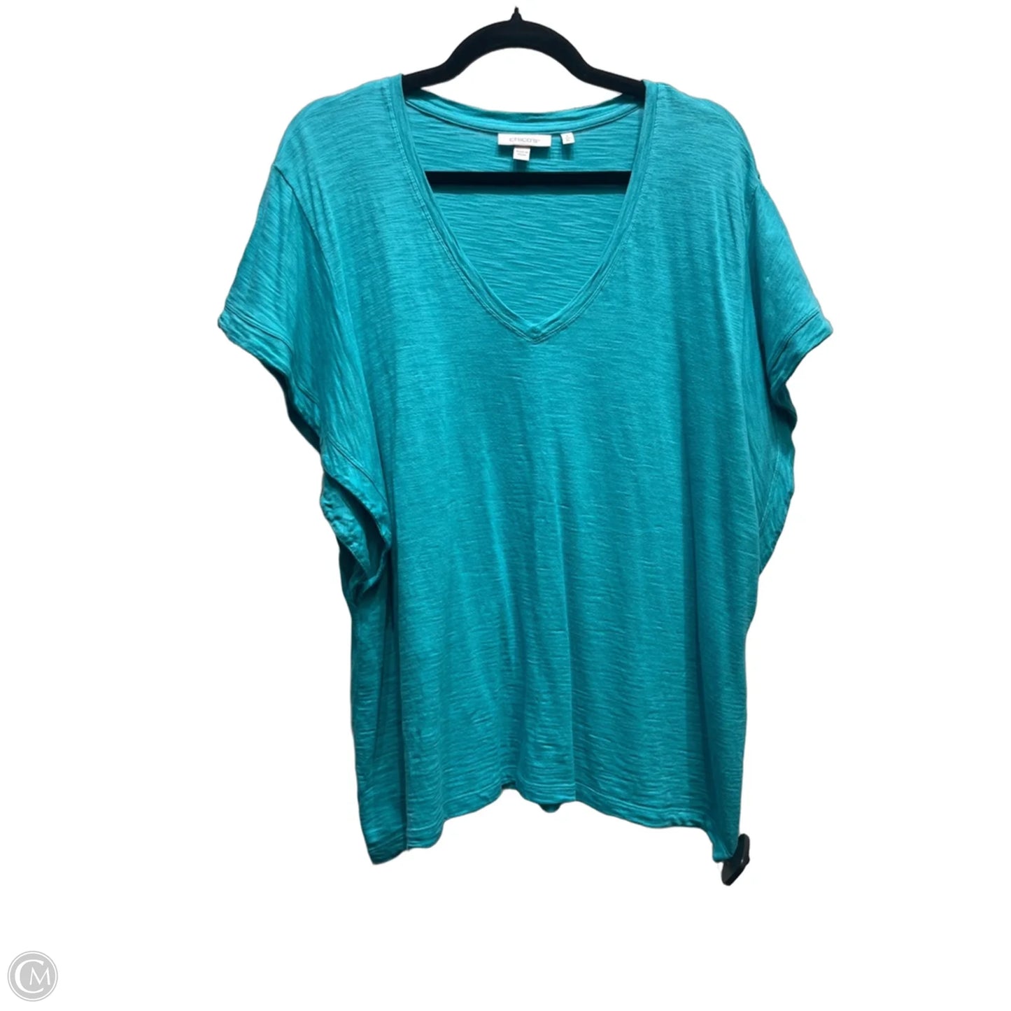 Top Short Sleeve By Chicos In Teal, Size: Xl