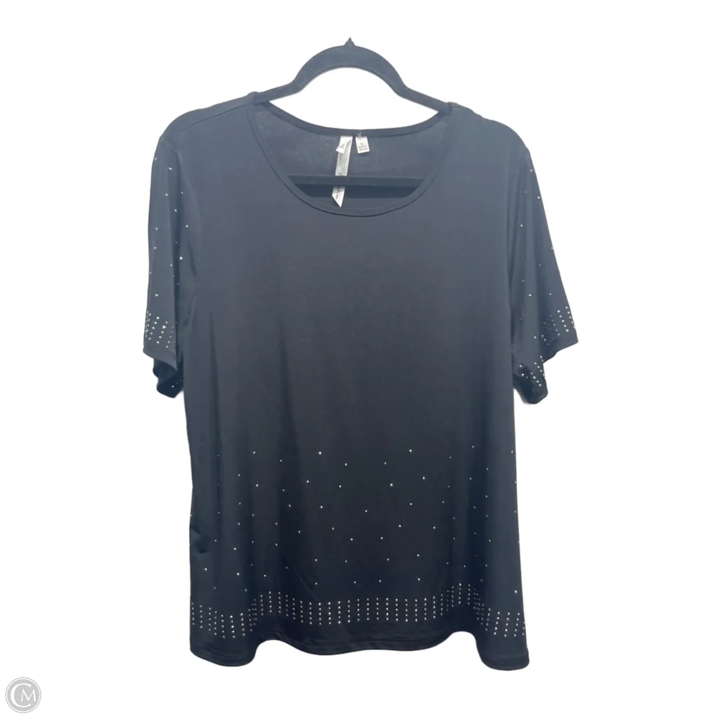 Top Short Sleeve By Ny Collection In Black, Size: Xl