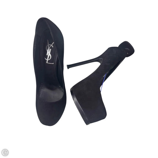 Shoes Luxury Designer By Yves Saint Laurent In Black, Size: 6.5