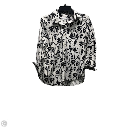 Top Long Sleeve By Chicos In Black & White, Size: S