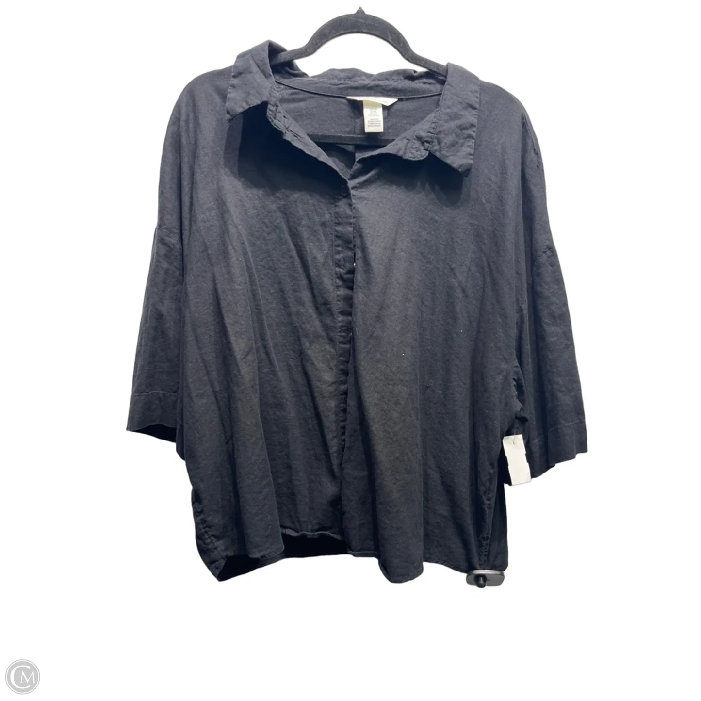Top Short Sleeve By H&m In Black, Size: Xxl