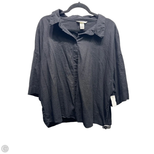 Top Short Sleeve By H&m In Black, Size: Xxl