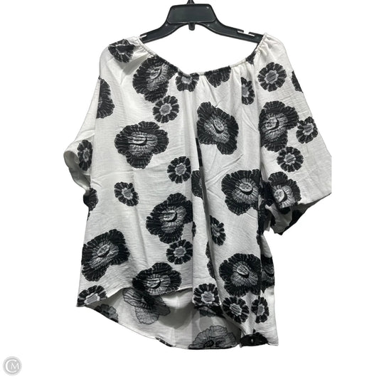 Top Short Sleeve By Zac And Rachel In Black & White, Size: 2x