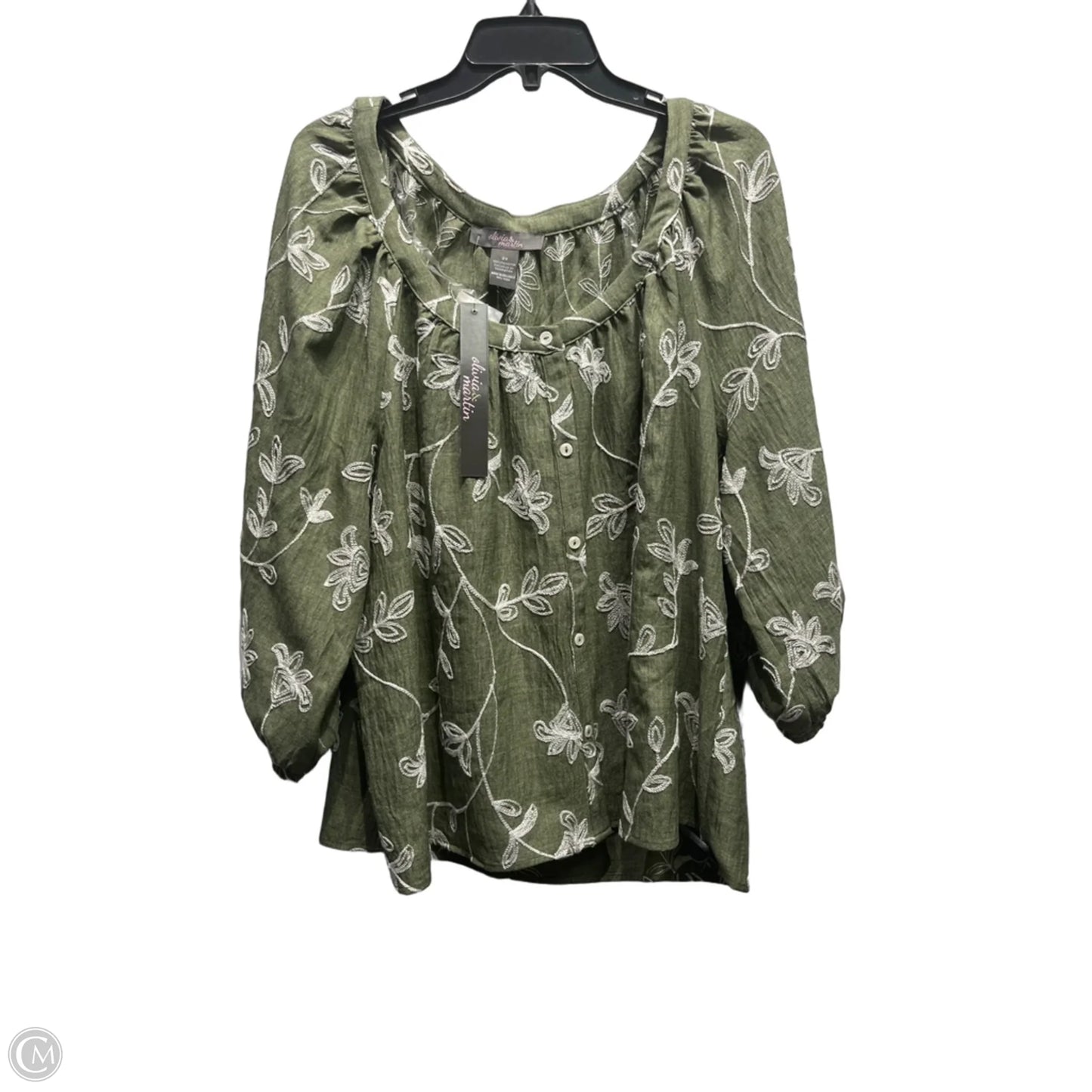 Top 3/4 Sleeve By OLIVIA AND MARTIN In Green, Size: 2x
