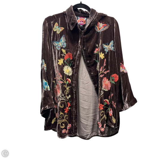 Top Long Sleeve By Johnny Was In Brown, Size: M