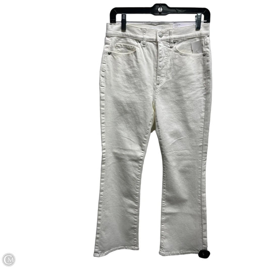 Jeans Cropped By Loft In White Denim, Size: 2