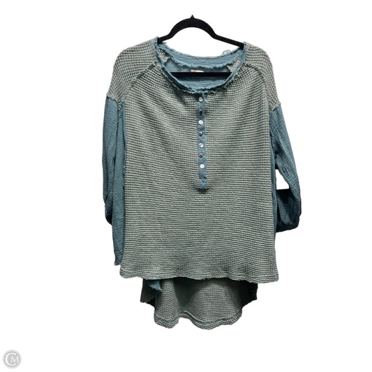 Top Short Sleeve By Pol In Teal, Size: L