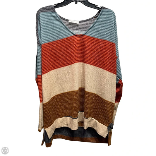 Top Long Sleeve By Bucketlist In Green & Orange, Size: L