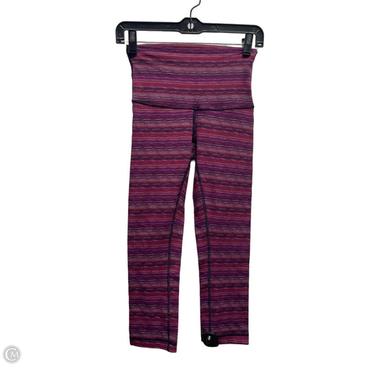 Athletic Capris By Lululemon In Pink & Purple, Size: 4