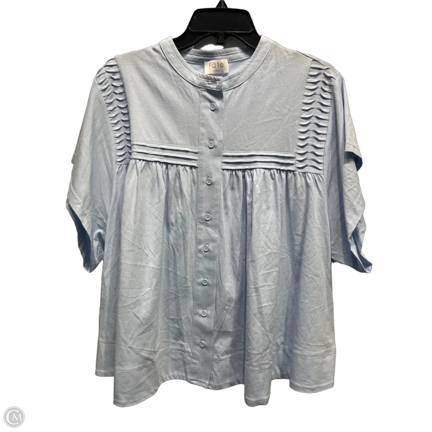 Top Short Sleeve By Fate In Blue, Size: L