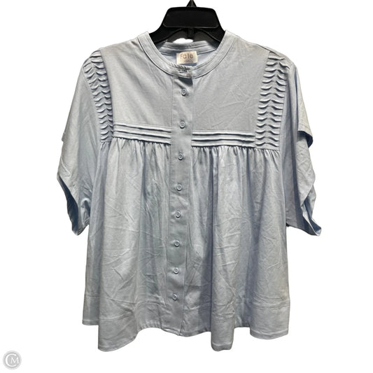 Top Short Sleeve By Fate In Blue, Size: L