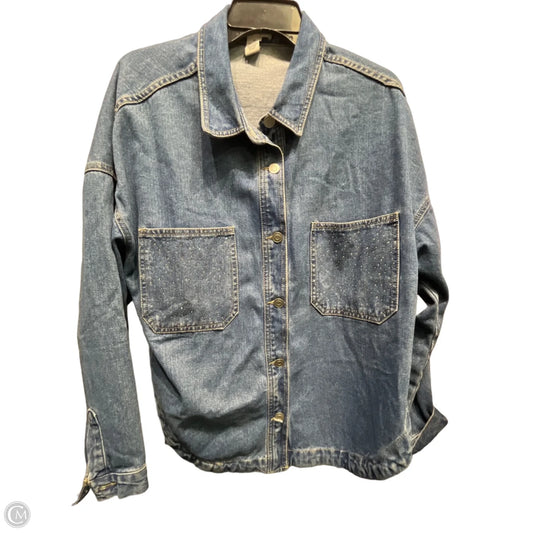 Jacket Shirt By Better Together In Blue Denim, Size: M