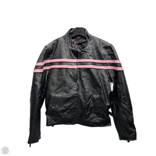 Jacket Leather By Clothes Mentor In Black, Size: L
