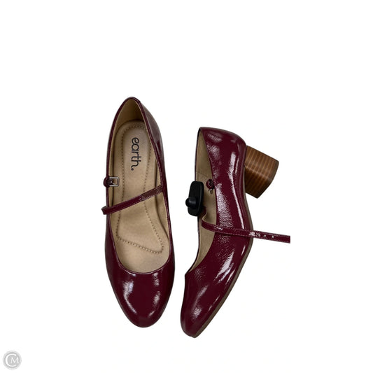 Shoes Heels Block By Earth In Maroon, Size: 8