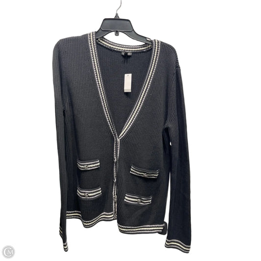 Sweater Cardigan By Talbots In Black & White, Size: M