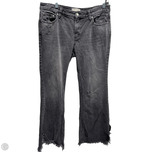 Jeans Straight By Free People In Black Denim, Size: 8
