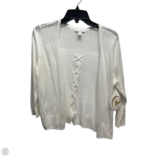 Sweater Cardigan By Tribal In White, Size: S