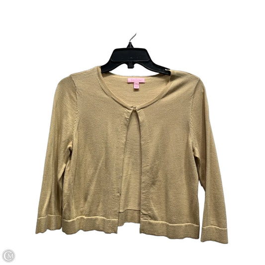 Sweater Cardigan Designer By Lilly Pulitzer In Gold, Size: S
