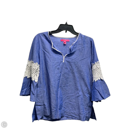 Top Long Sleeve Designer By Lilly Pulitzer In Blue, Size: S