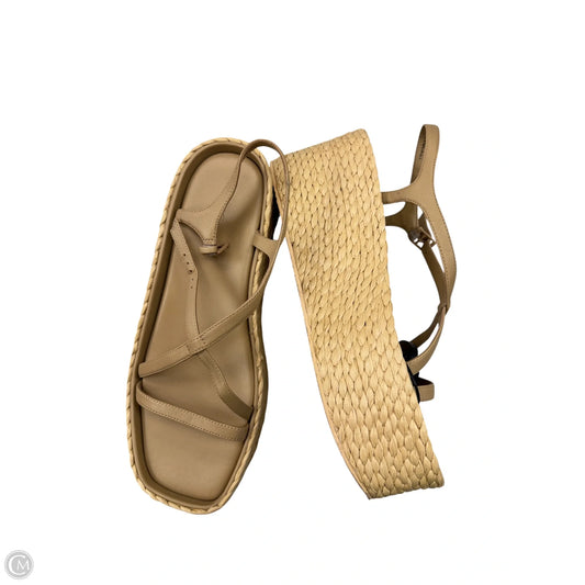 Sandals Heels Wedge By Vince In Tan, Size: 9.5