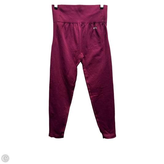 Athletic Leggings By Aybl In Maroon, Size: Xl