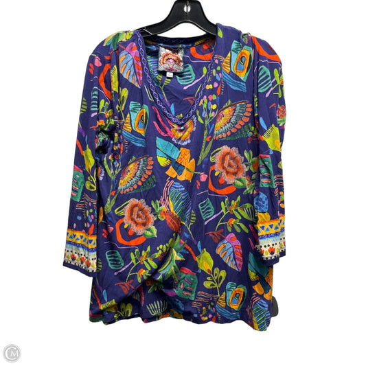 Top Long Sleeve Designer By Johnny Was In Purple, Size: M