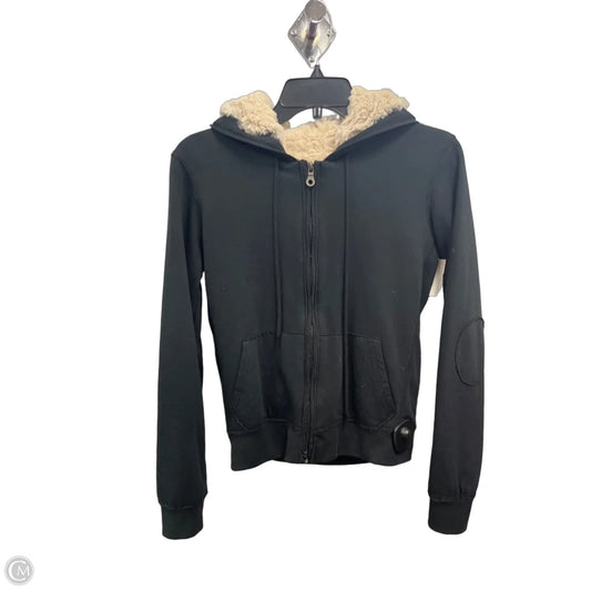 Jacket Fleece By Aqua In Black & Tan, Size: M