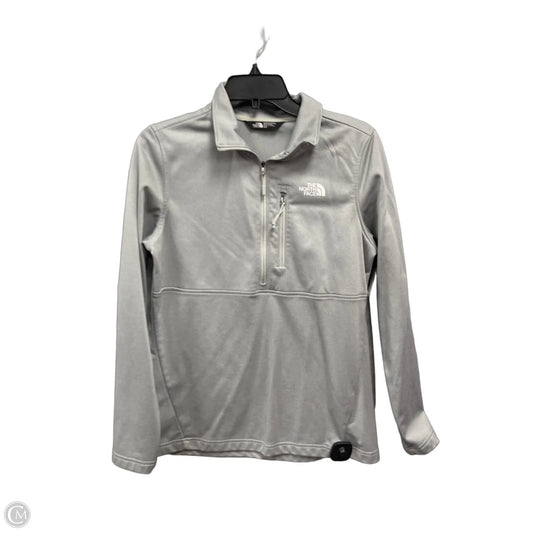 Athletic Top Long Sleeve Collar By The North Face In Grey, Size: M