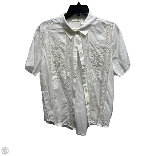 Top Short Sleeve By Anthropologie In White, Size: S